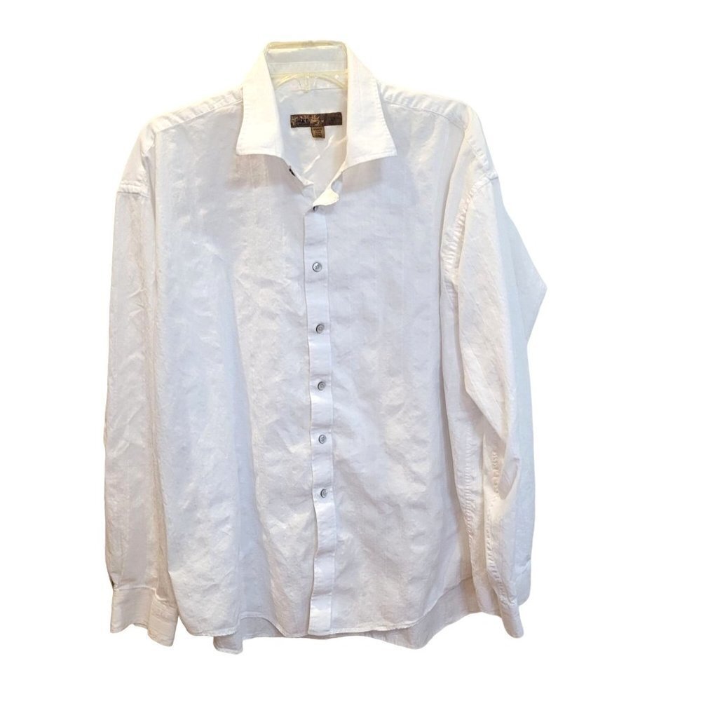 Blue Brand Men's 2X White 100% Cotton Long Sleeve Pearl Button Western Shirt
